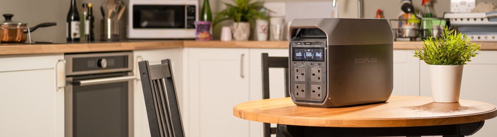Battery pack sitting on kitchen table.