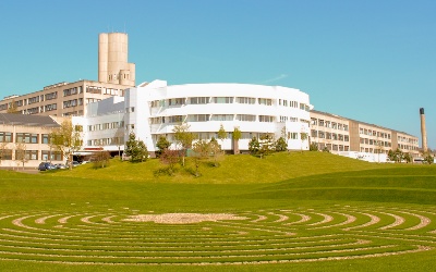 A photo of Ninewells Hospital in Dundee; headquarters of project partners NHS Tayside