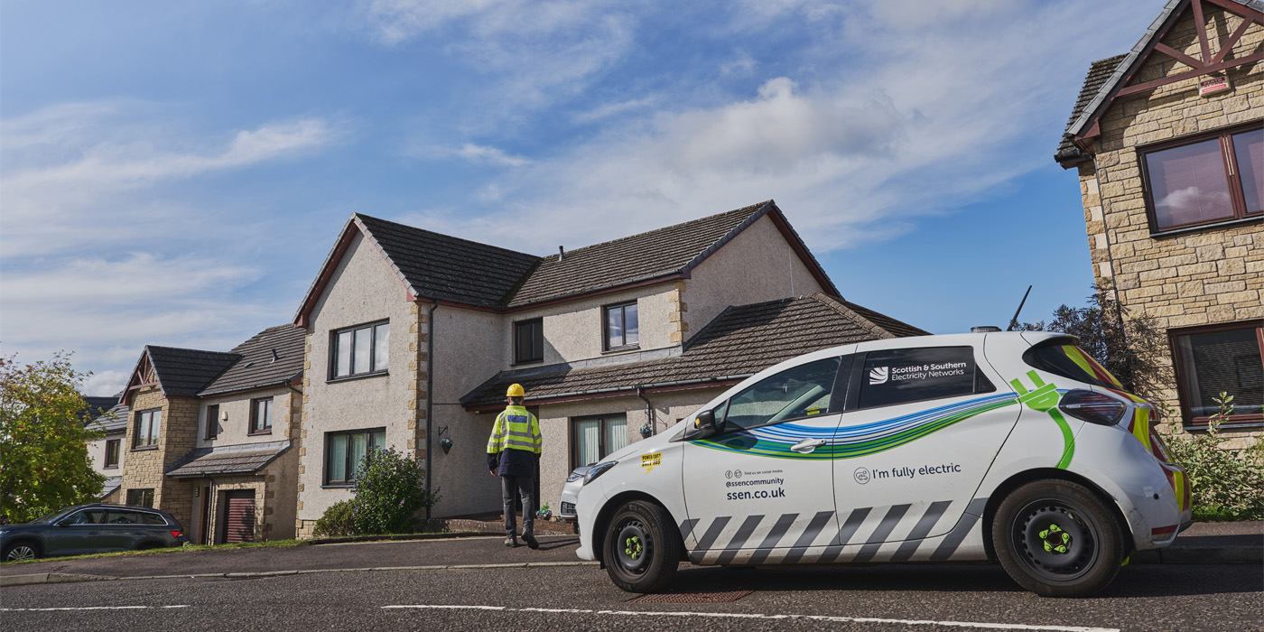 SSEN EV parked outside houses