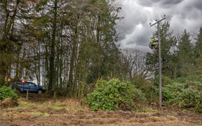 The SSEN network running through a remote area in the summer months