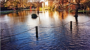 Flooded village 