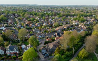An aerial view of a residential area of Portsmouth