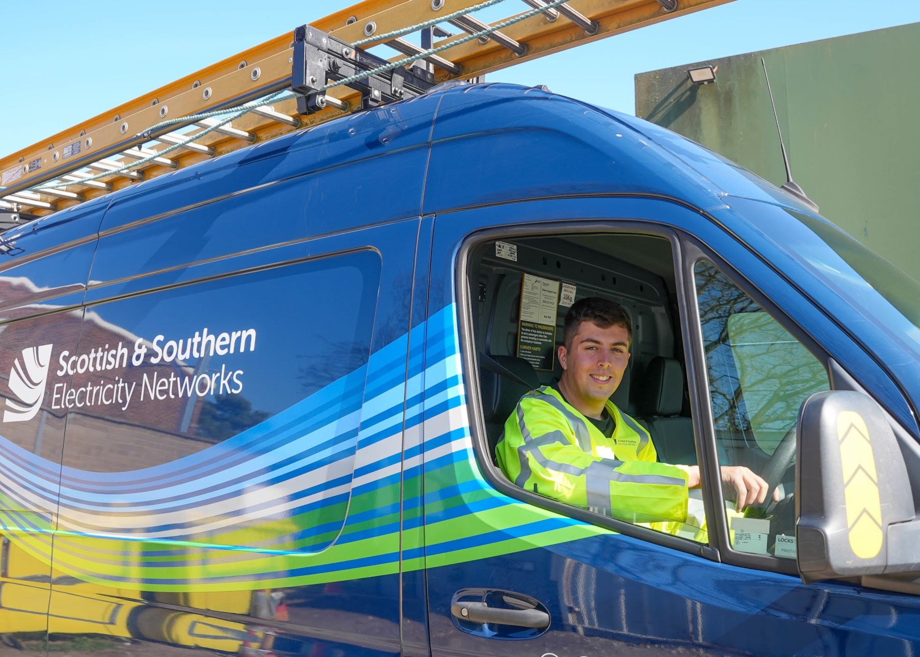 SSEN engineer Ewan Burden behind the wheel of a vehicle that took part in the HVO trial